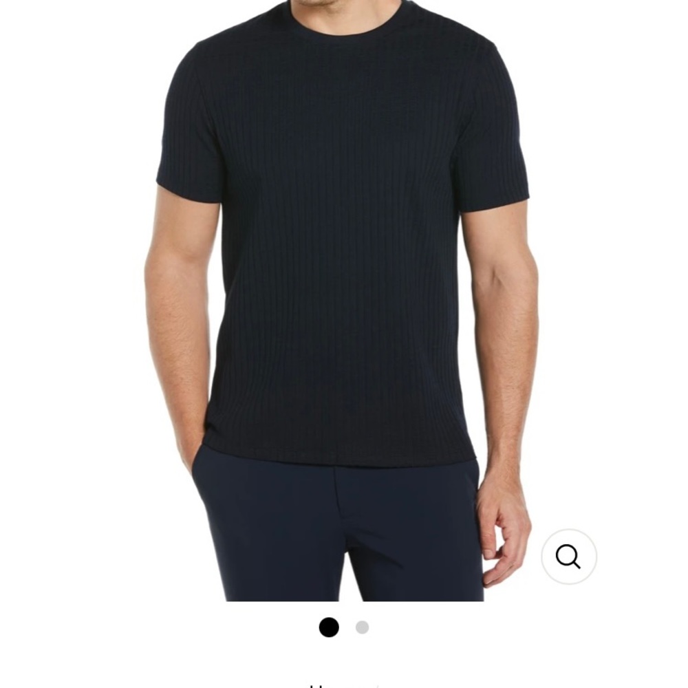 Mens rib knit crew neck tee